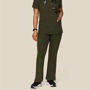 Mandala Olive Green Women's Scrub Set